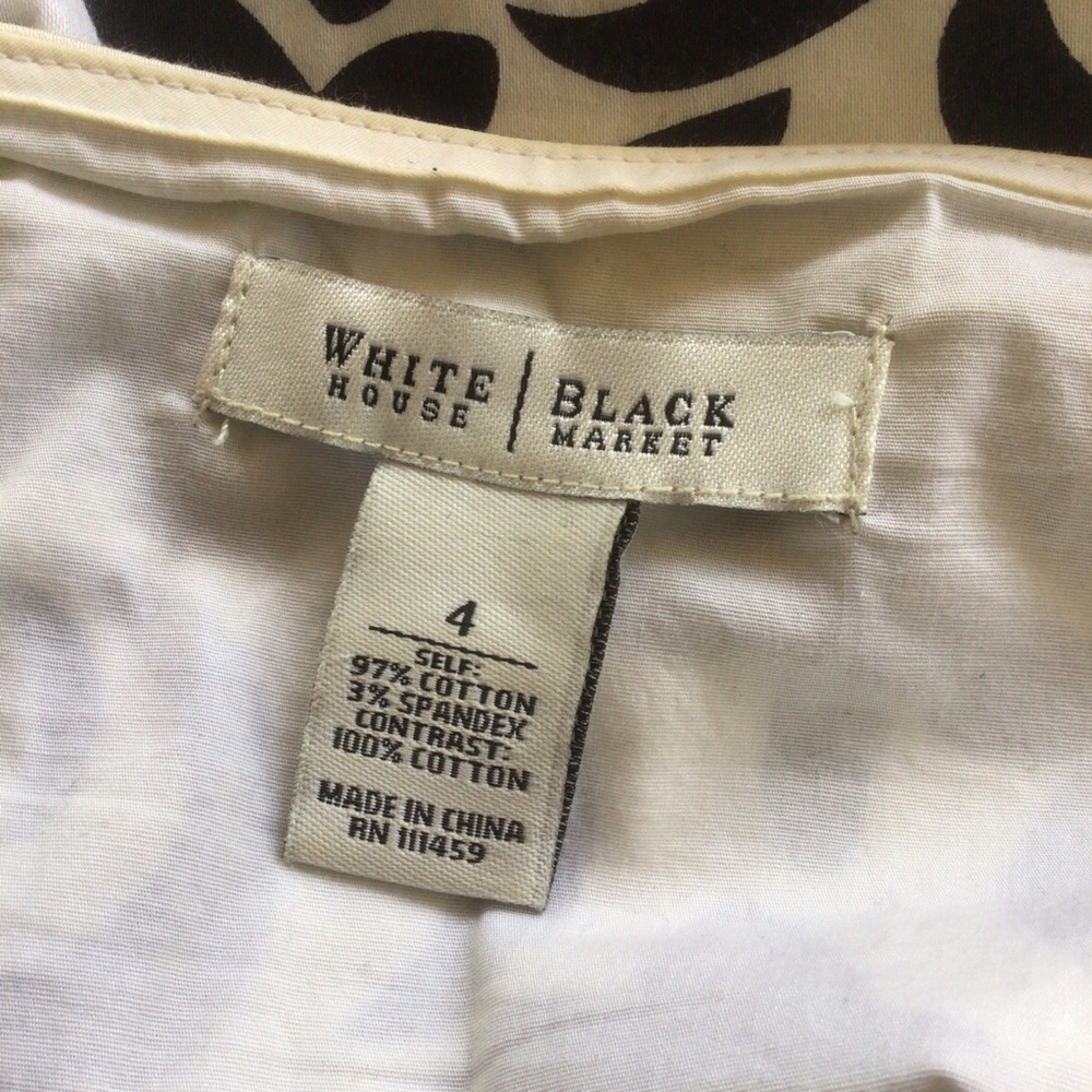 WHITE HOUSE BLACK MARKET RUFFLE HEM PATTERNED SKIRT SIZE 4 - Picture 11 of 11